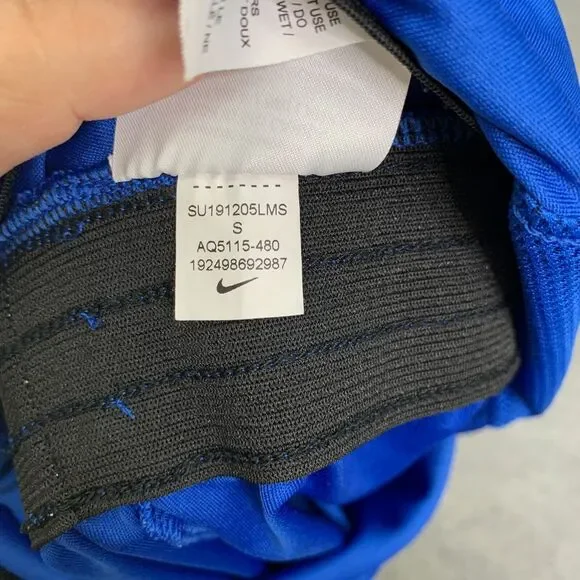 Nike Romper Womens S Small Cobalt Open Back Smocked Waist Sleeveless Stretch - Picture 7 of 13